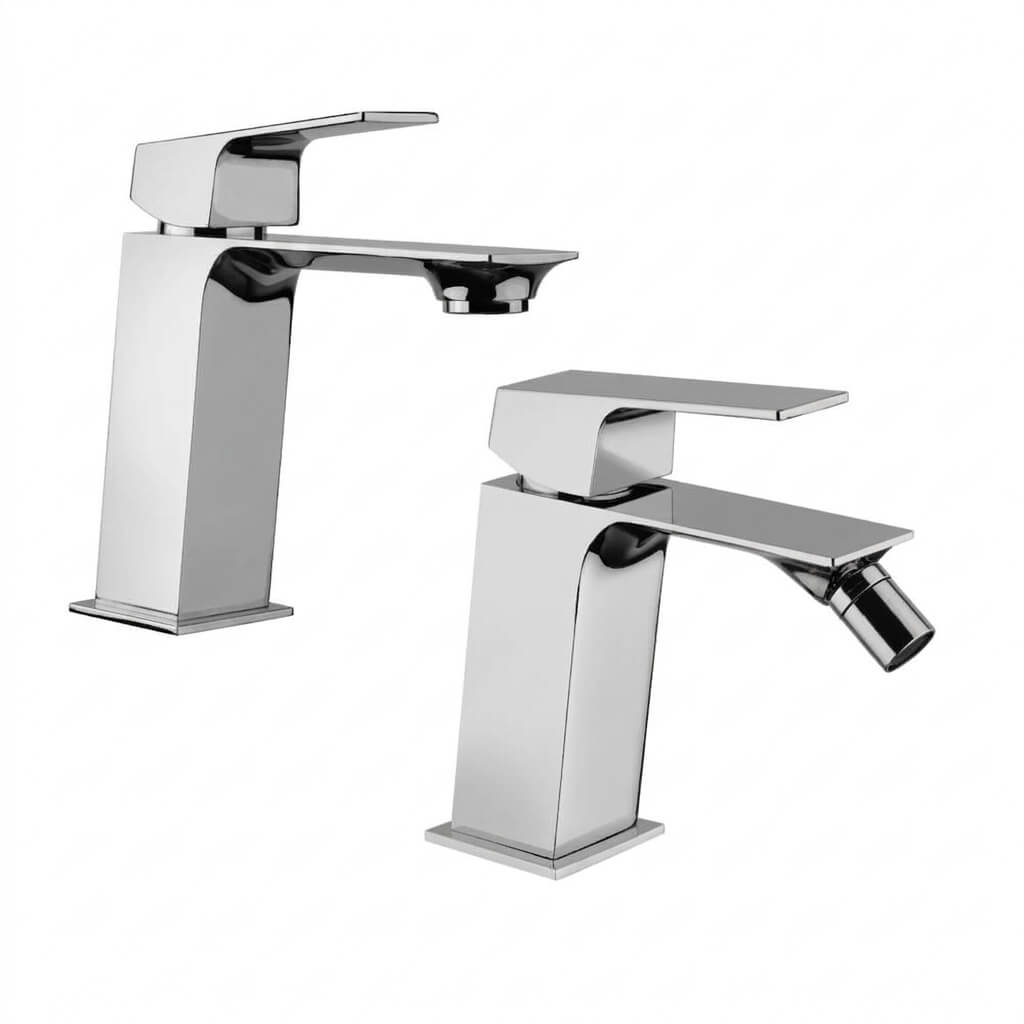 Set miscelatori Mamoli Blade lavabo e bidet per piletta click clack