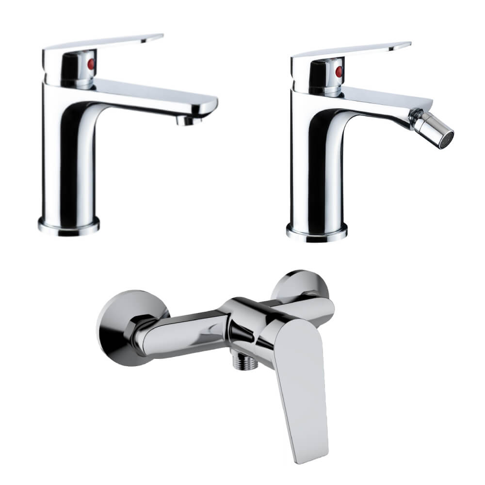 Lavabo Bidet e Miscelatore doccia esterno Made in Italy in ottone cromato - Arcshop