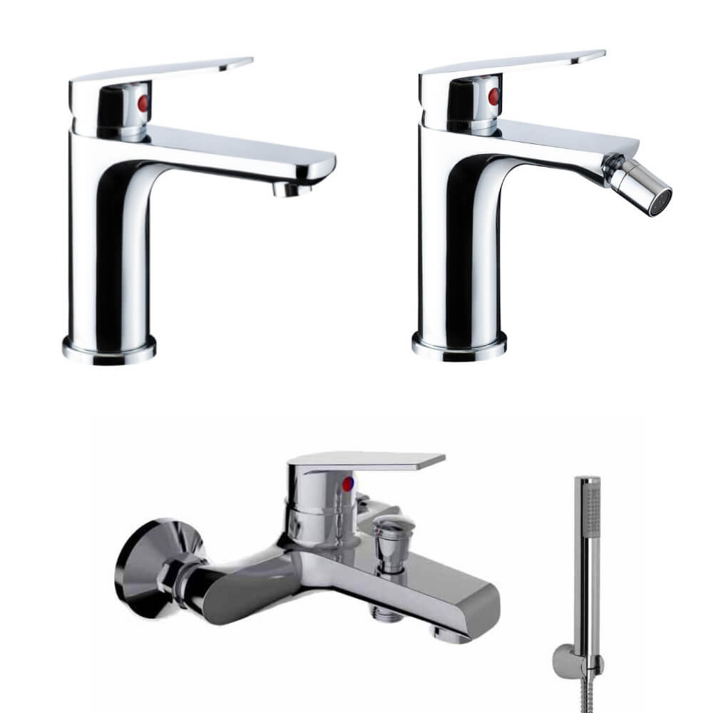 Set miscelatori Gruppo vasca lavabo e bidet Made in Italy - Arcshop