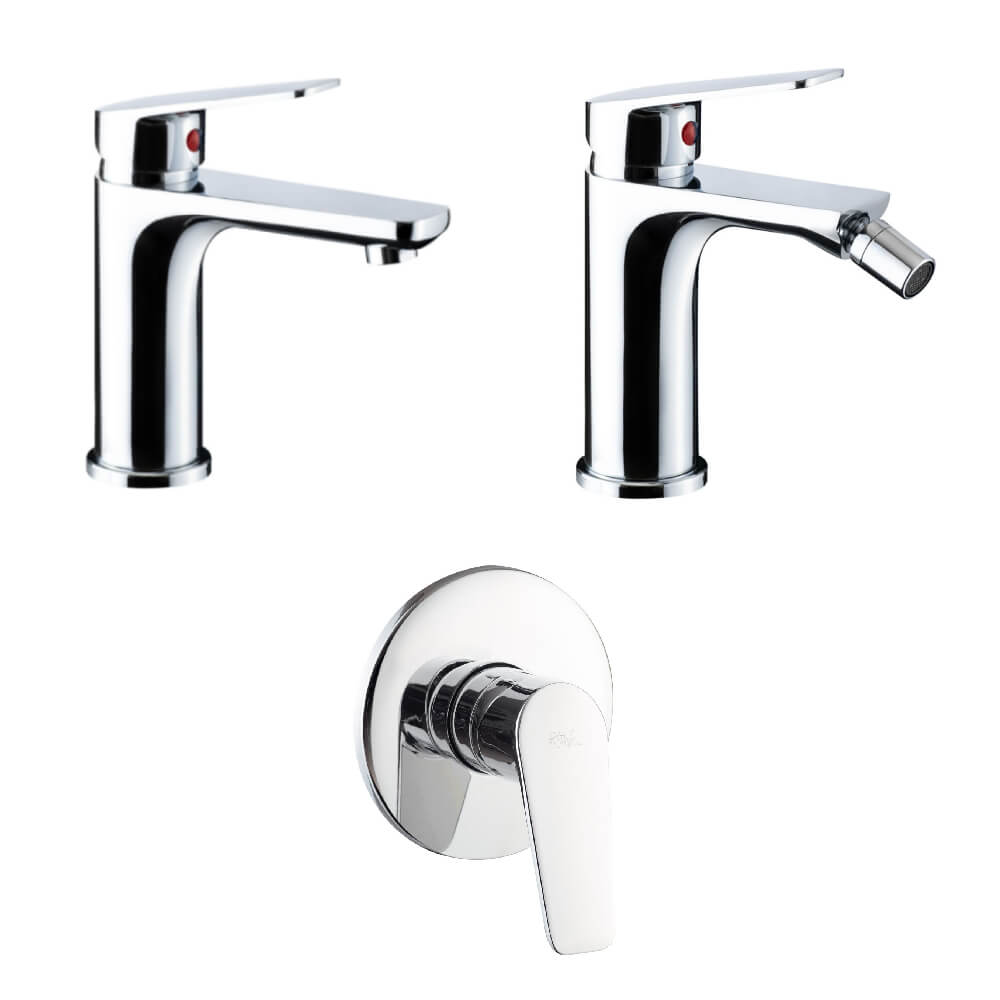 Set miscelatori lavabo bidet e doccia incasso Made in Italy - Arcshop