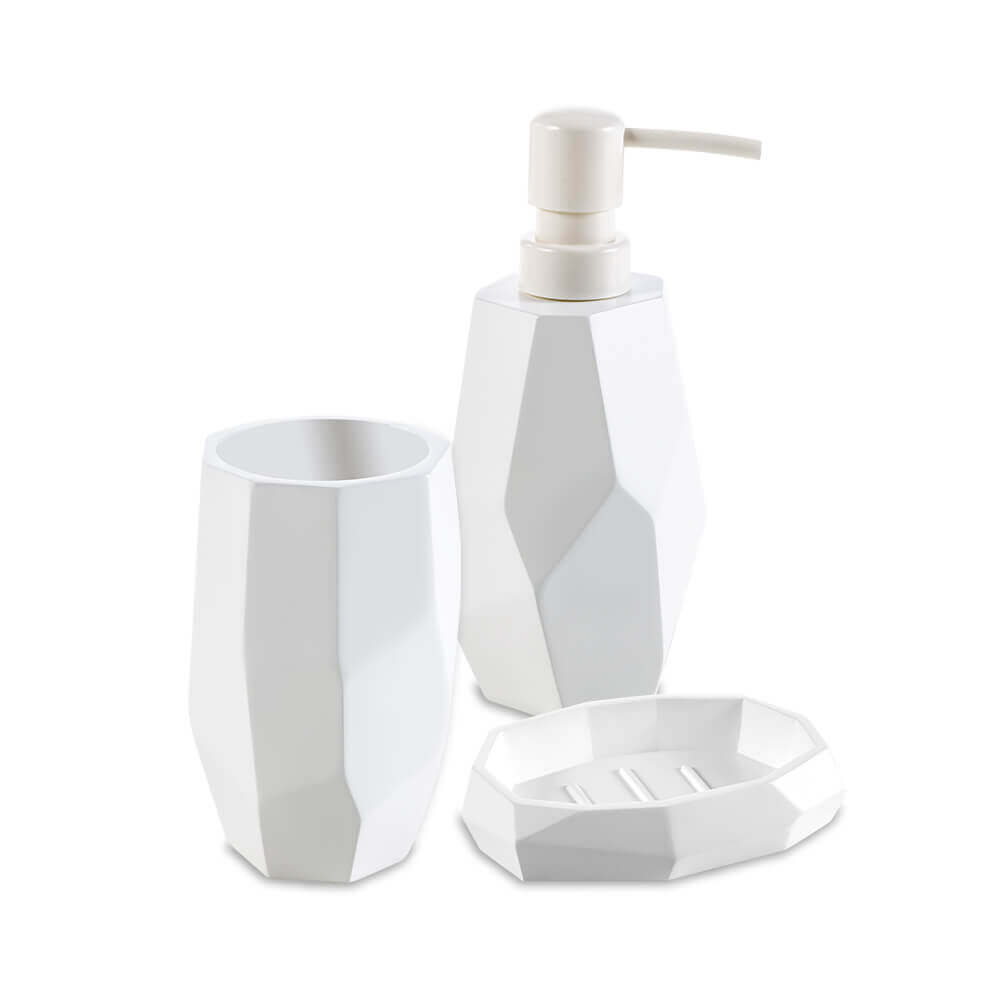 Set da appoggio 3 pezzi surface Bamboo di Cipì Dispenser Bicchiere e Porta sapone Arcshop