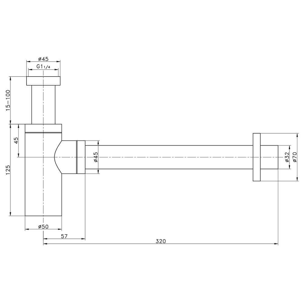 Sifone tondo a bottiglia d'arredo Jacuzzi | Rubinetteria Arcshop