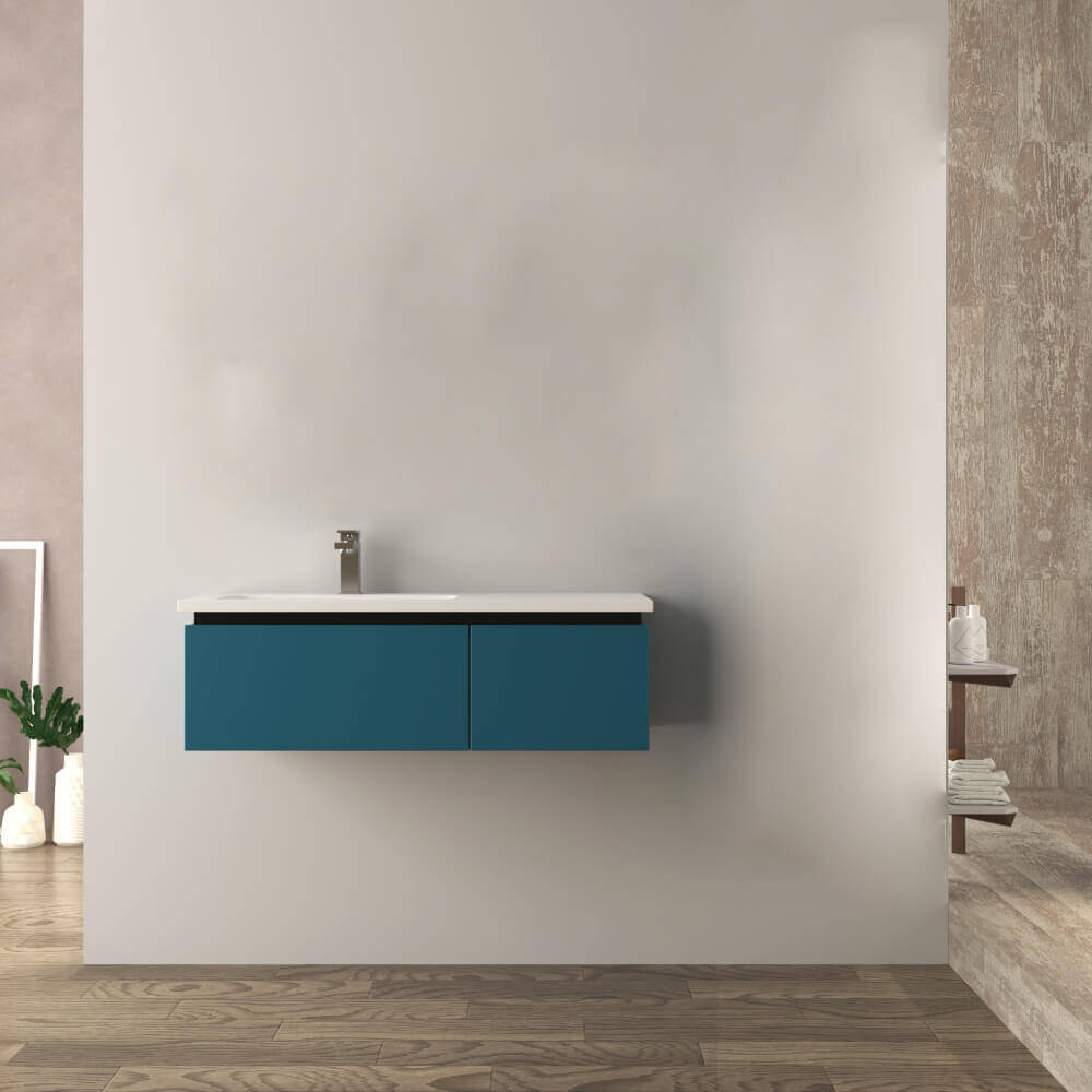 Mobile da bagno blu petrolio 100 cm Mono Slide Arcshop
