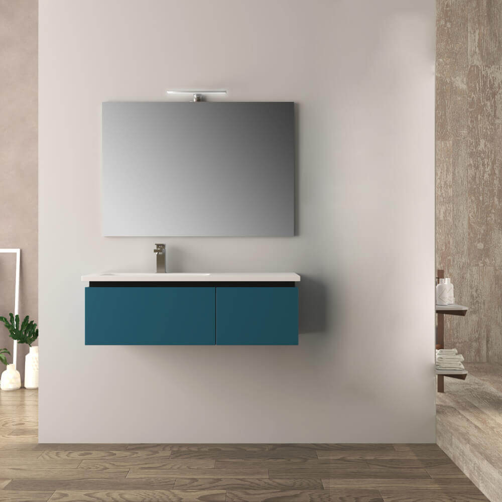 Mobile da bagno blu petrolio 100 cm Mono Slide Arcshop