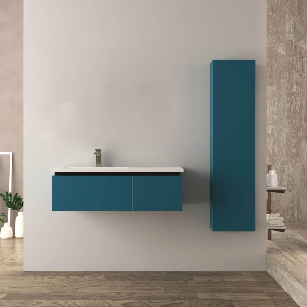 Mobile da bagno blu petrolio 100 cm Mono Slide Arcshop
