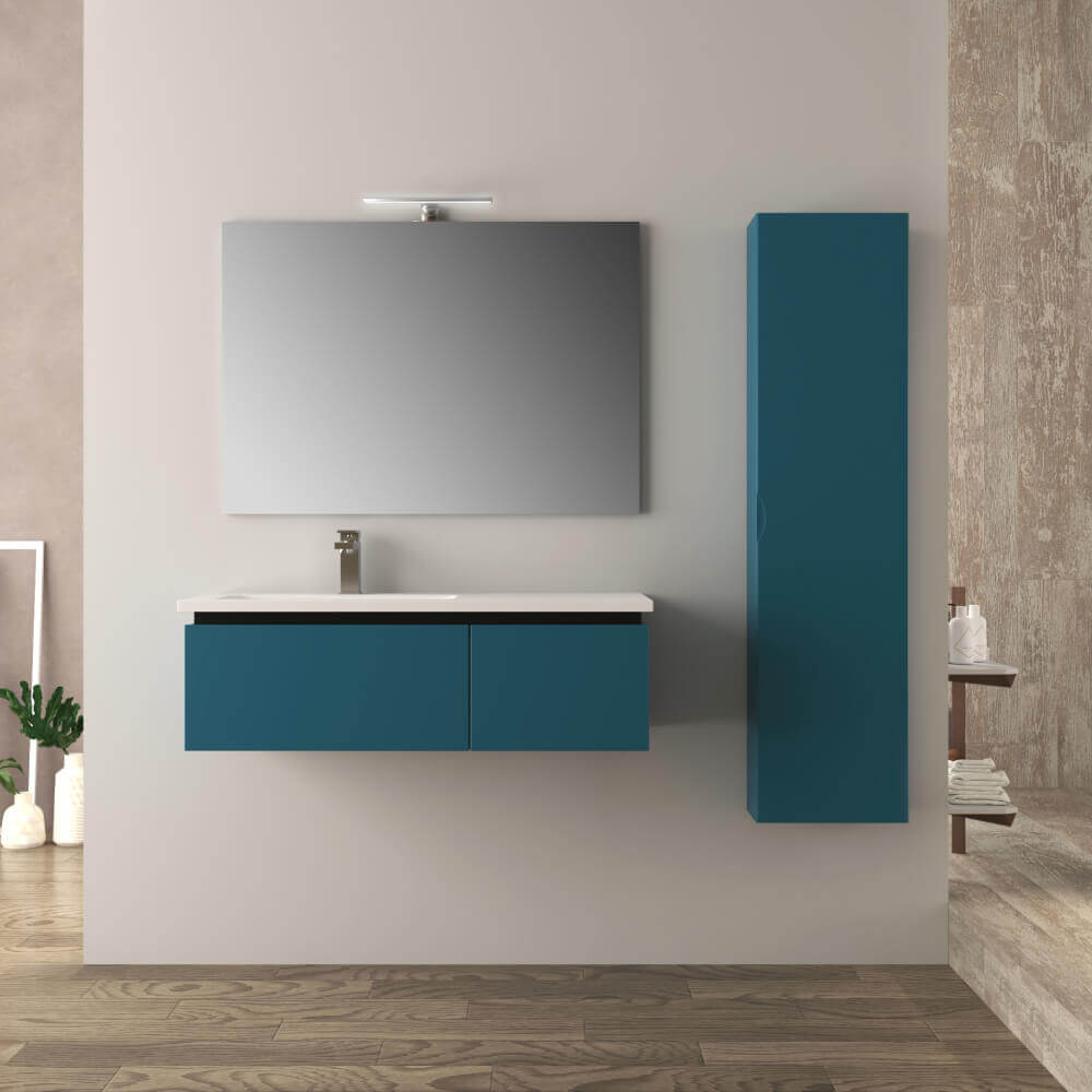 Mobile da bagno blu petrolio 100 cm Mono Slide Arcshop