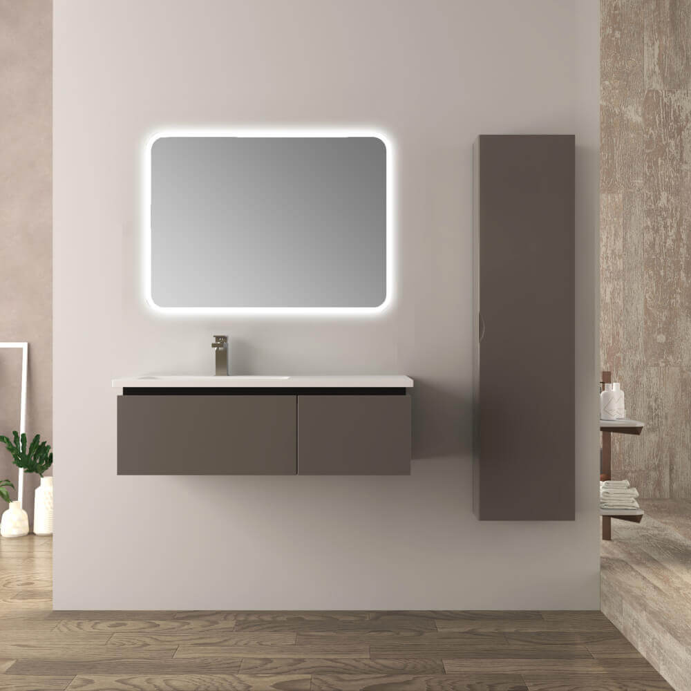 Mobile da bagno grigio talpa 100 cm opaco Mono Slide Arcshop