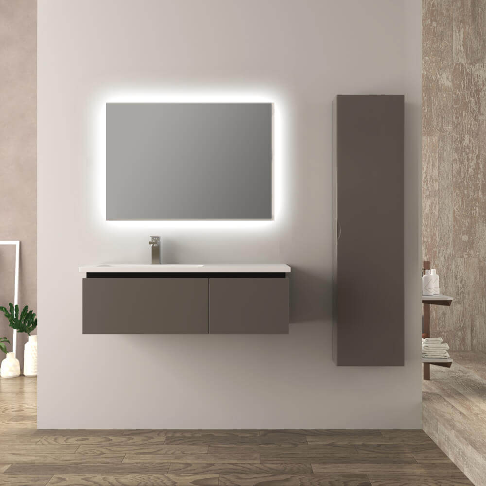 Mobile da bagno grigio talpa 100 cm opaco Mono Slide Arcshop