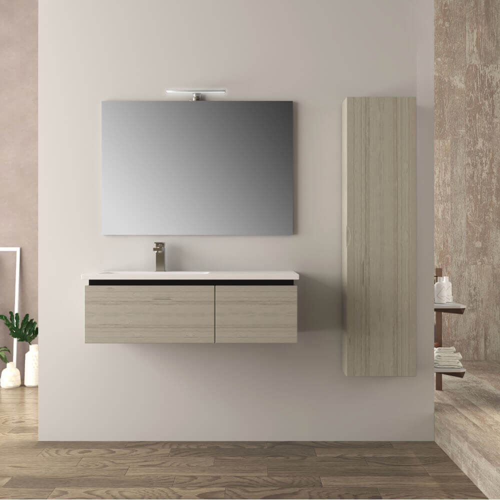 Mobile bagno 100 cm rovere sbiancato Mod. Mono Slide Arcshop