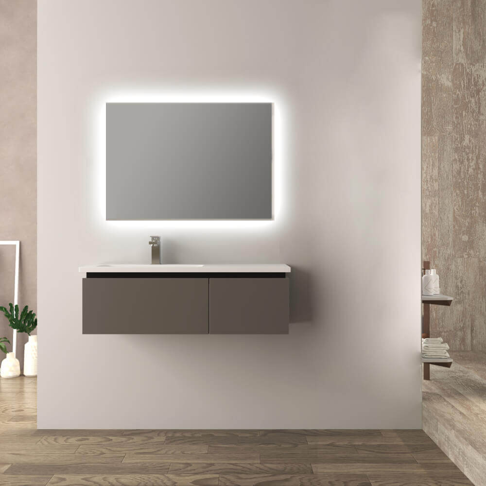 Mobile da bagno grigio talpa 100 cm opaco Mono Slide Arcshop
