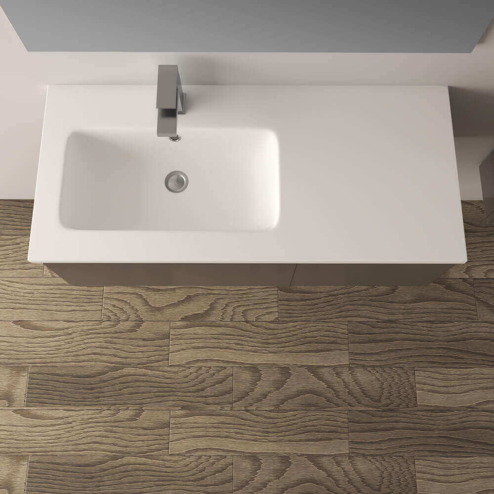 Mobile da bagno grigio talpa 100 cm opaco Mono Slide