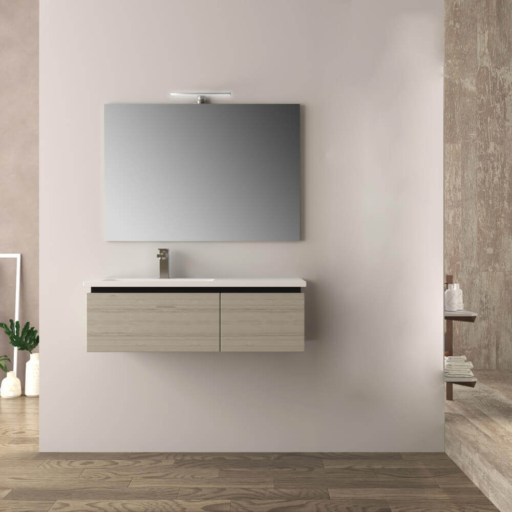 Mobile bagno 100 cm rovere sbiancato Mod. Mono Slide Arcshop