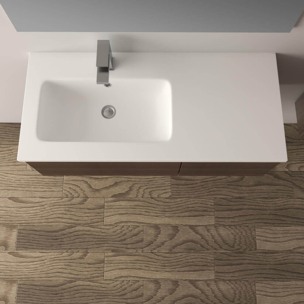 Mobile da bagno 100 cm rovere scuro Mono Slide finitura soft