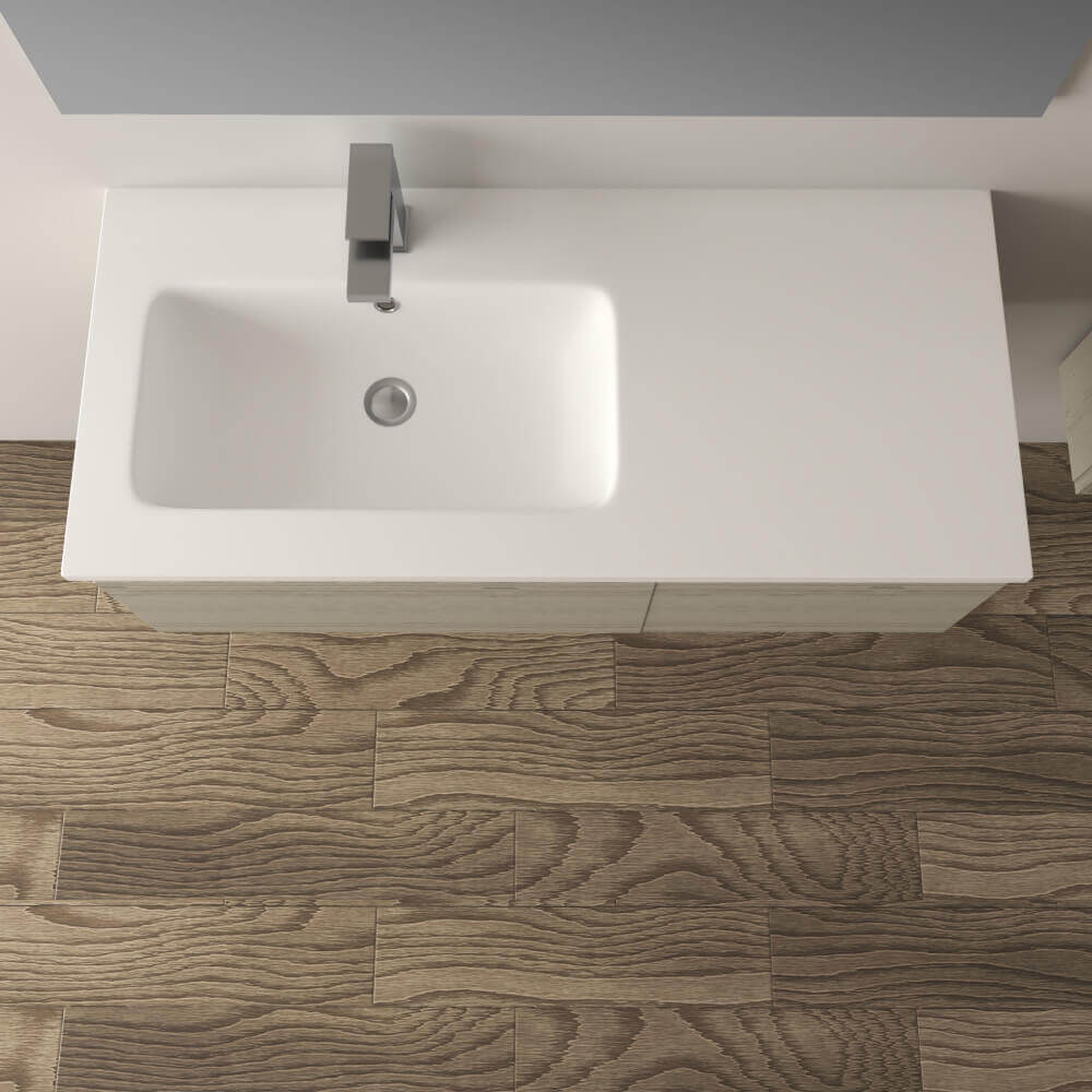Mobile bagno 100 cm rovere sbiancato Mod. Mono Slide
