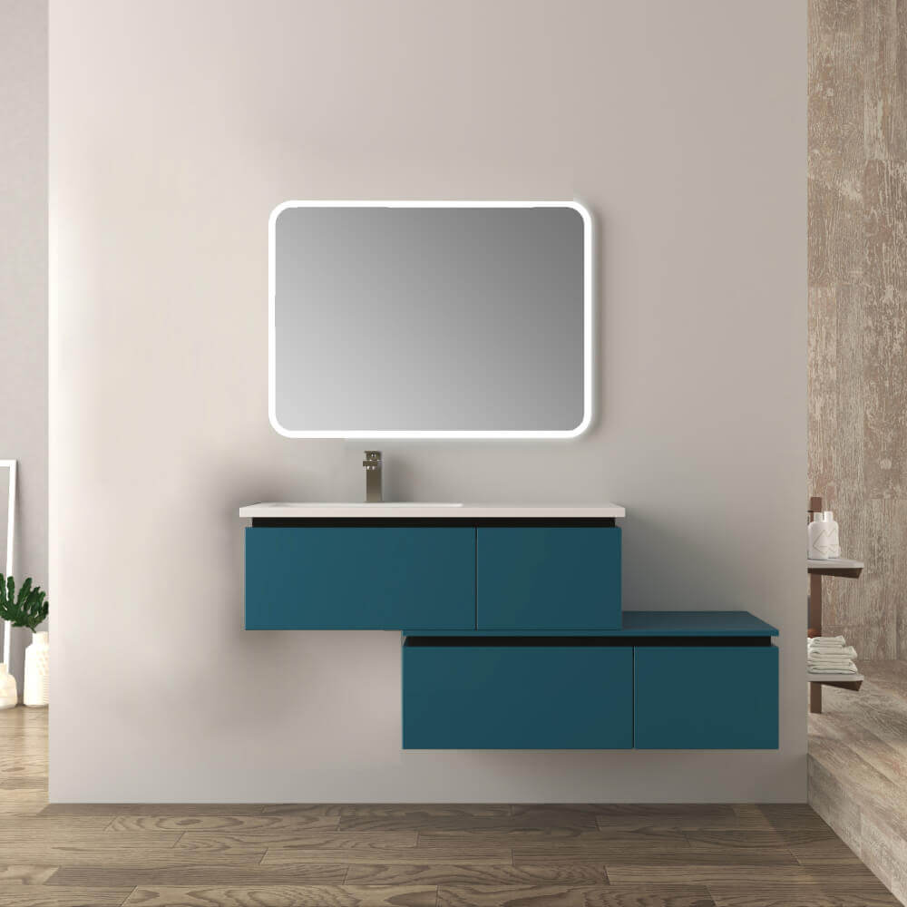 Mobile bagno blu petrolio 140 cm sospeso Slide Arcshop