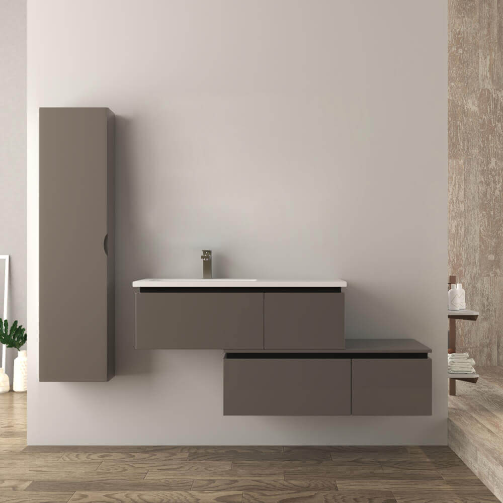 Mobile bagno 140 cm sospeso grigio talpa Slide Arcshop