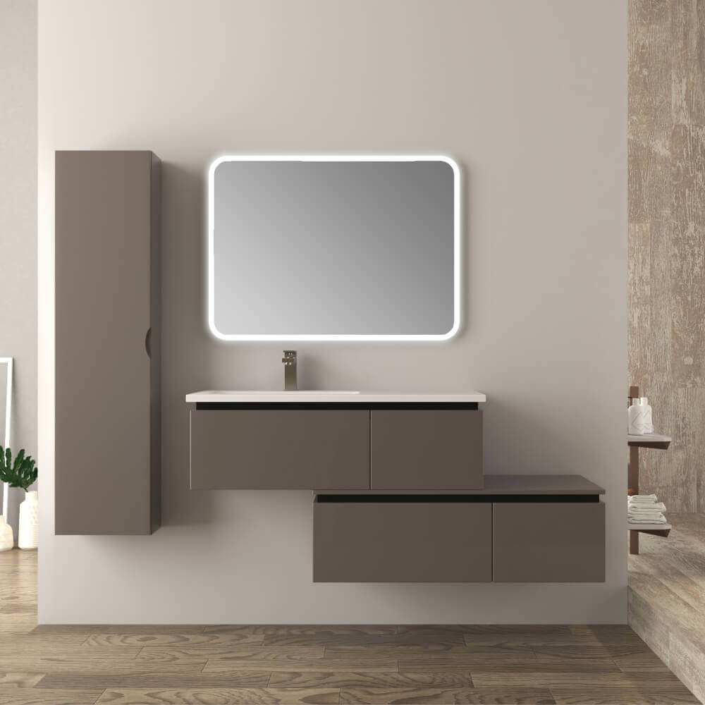 Mobile bagno 140 cm sospeso grigio talpa Slide Arcshop