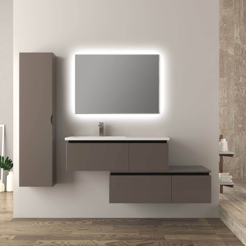 Mobile bagno 140 cm sospeso grigio talpa Slide Arcshop