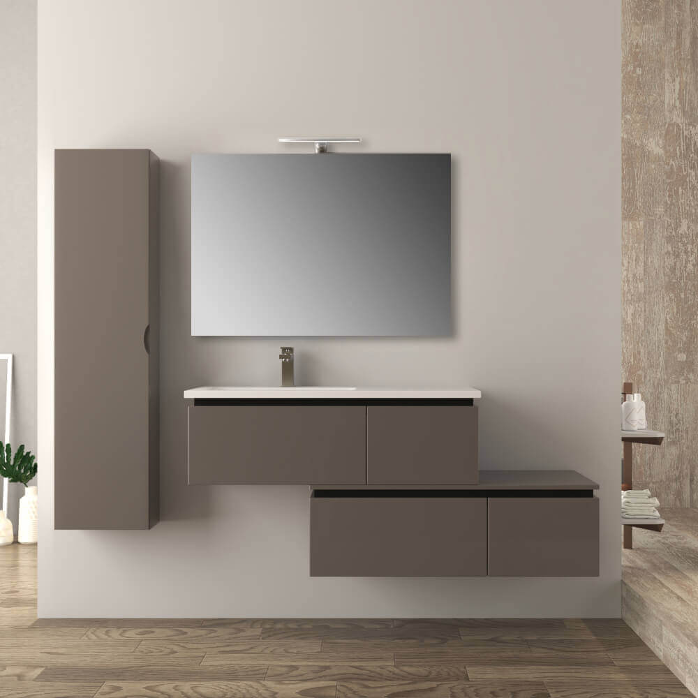 Mobile bagno 140 cm sospeso grigio talpa Slide Arcshop