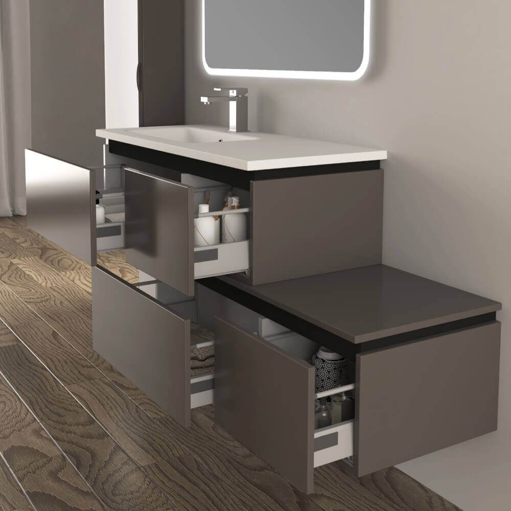 Mobile bagno 140 cm sospeso grigio talpa Slide Arcshop