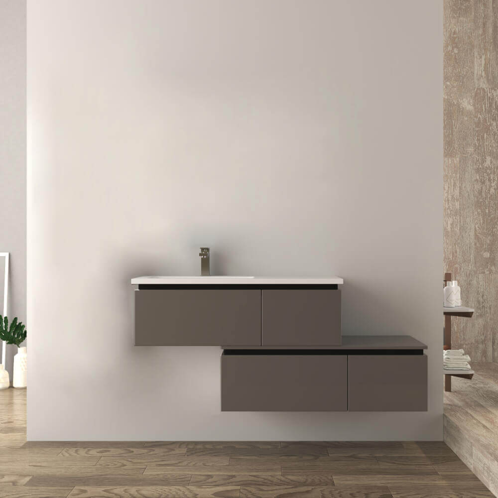 Mobile bagno 140 cm sospeso grigio talpa Slide Arcshop