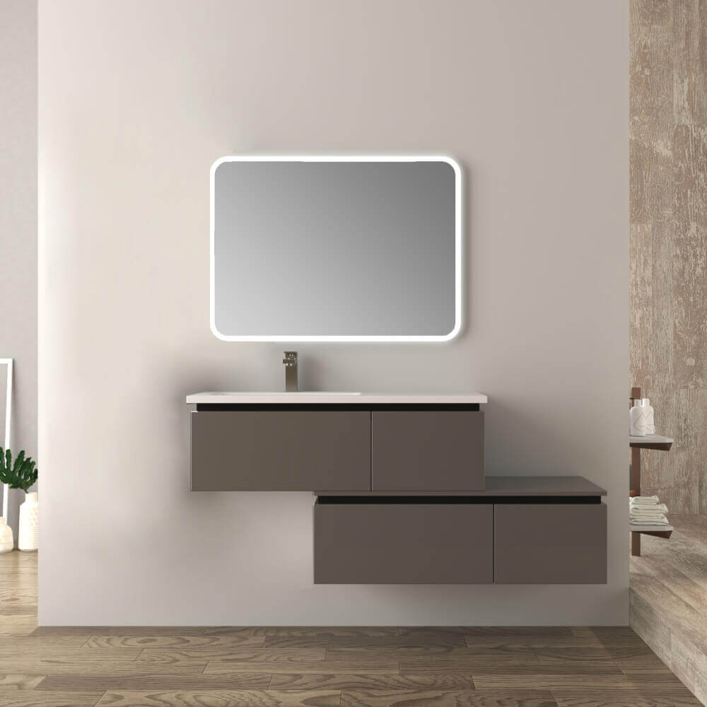 Mobile bagno 140 cm sospeso grigio talpa Slide Arcshop
