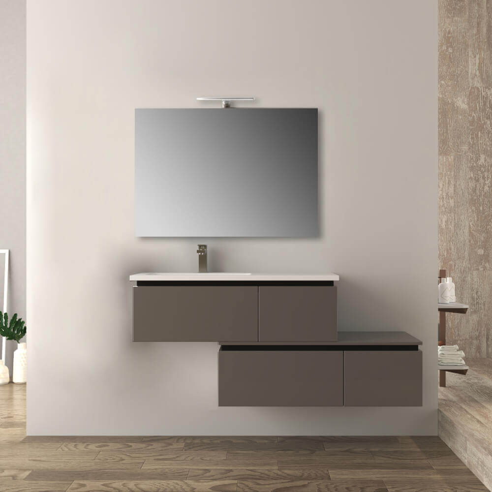 Mobile bagno 140 cm sospeso grigio talpa Slide Arcshop