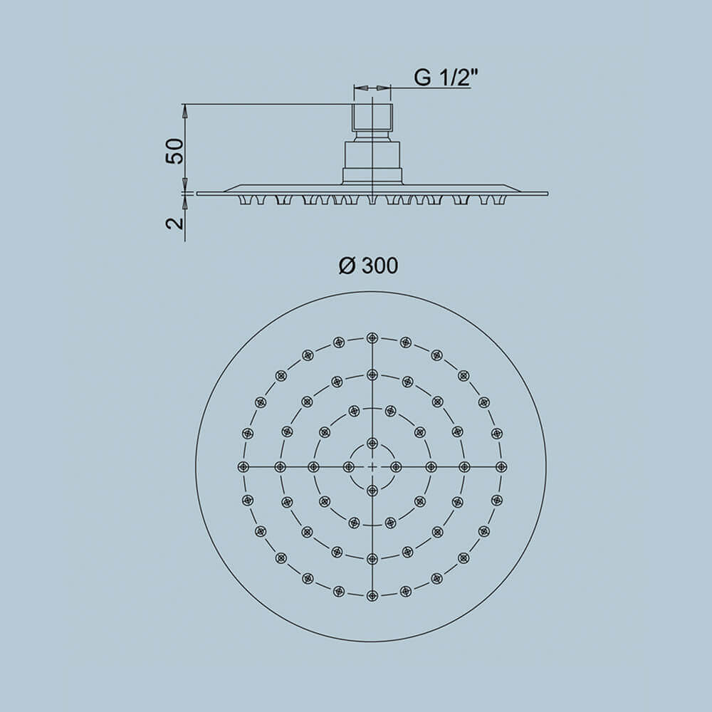 Soffione nero opaco tondo ultrapiatto Jacuzzi | Rubinetteria in acciaio diametro ø 30 cm