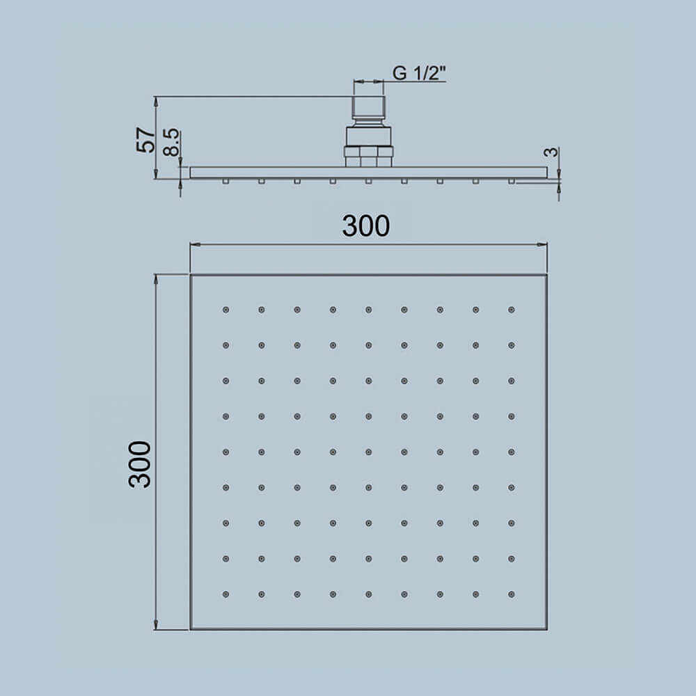 Soffione Doccia Jacuzzi Ispezionabile 30X30 Quadrato Arcshop