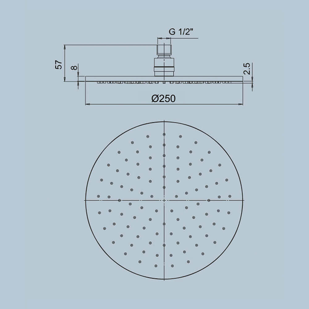 Soffione Jacuzzi | rubinetteria ispezionabile in ottone tondo anticalcare diametro 25 cm 1811057JA00 Arcshop