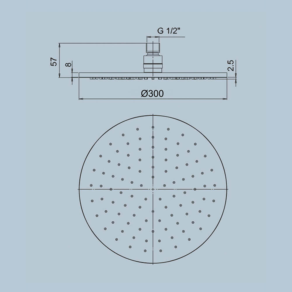 Soffione Doccia Jacuzzi Ispezionabile 30cm Tondo Arcshop