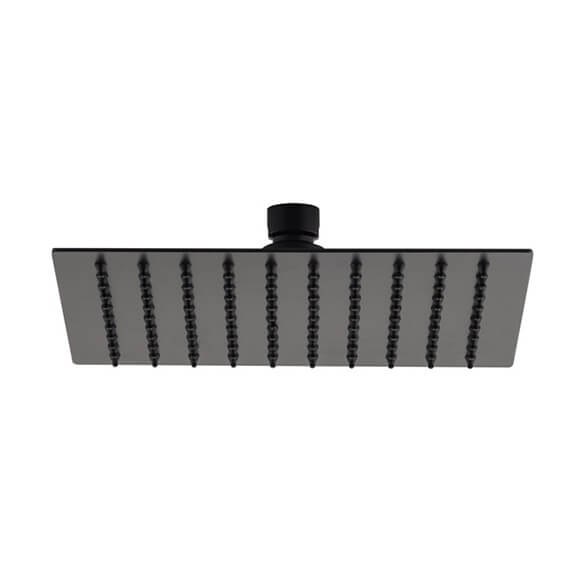 Kit doccia nero opaco soffione slim ultrapiatto quadrato da 25 cm Arcshop