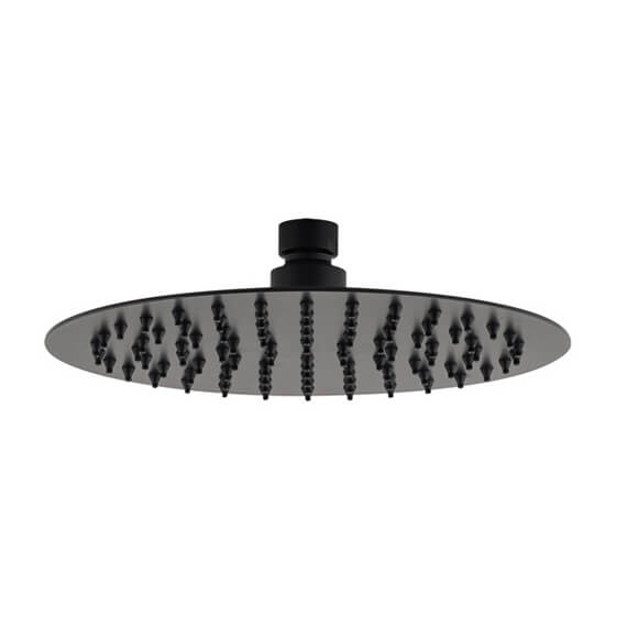 Kit doccia nero opaco soffione ultrapiatto slim tondo da 25 cm Arcshop