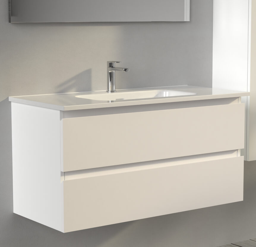 Mobile bagno 100 cm sospeso Bianco opaco - Sofia Arcshop