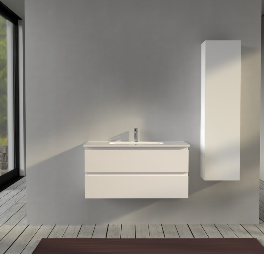 Mobile bagno 100 cm sospeso Bianco opaco - Sofia Arcshop