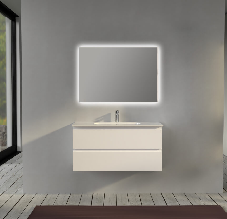 Mobile bagno 100 cm sospeso Bianco opaco - Sofia Arcshop