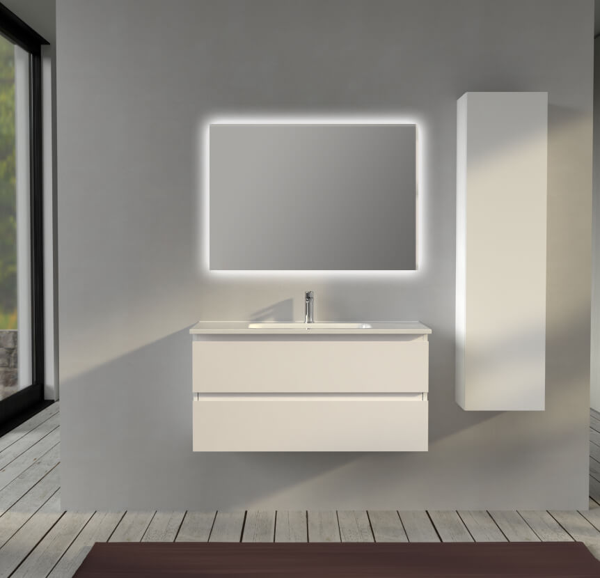 Mobile bagno 100 cm sospeso Bianco opaco - Sofia Arcshop
