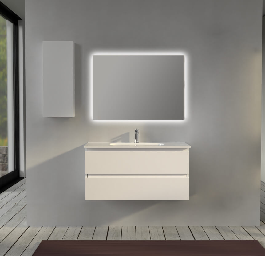 Mobile bagno 100 cm sospeso Bianco opaco - Sofia Arcshop