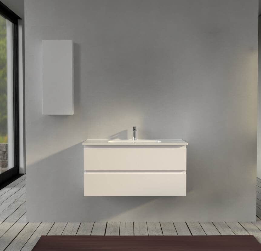 Mobile bagno 100 cm sospeso Bianco opaco - Sofia Arcshop