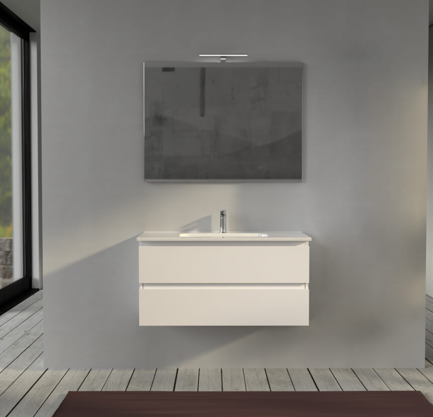Mobile bagno 100 cm sospeso Bianco opaco - Sofia Arcshop