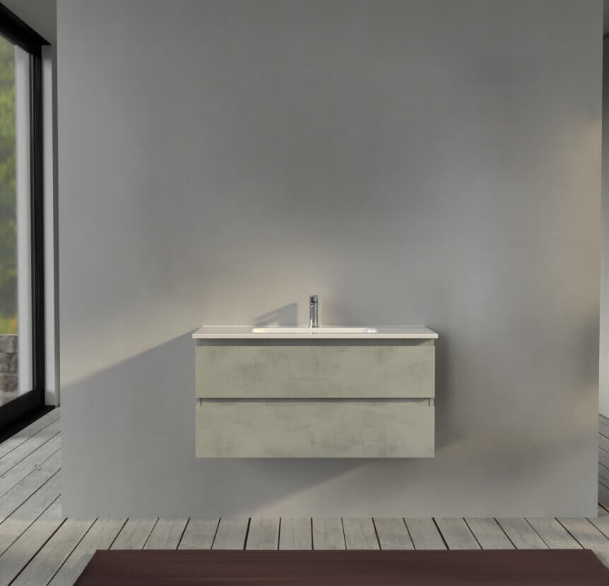 Mobile bagno 100 cm sospeso colore Grigio - Sofia Arcshop
