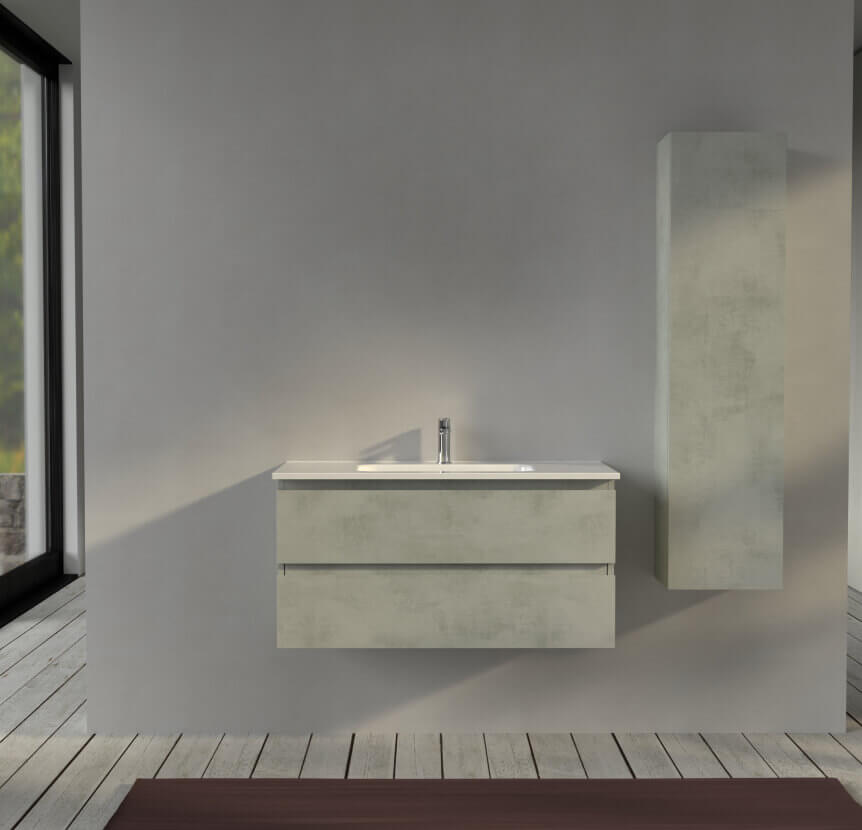 Mobile bagno 100 cm sospeso colore Grigio - Sofia Arcshop