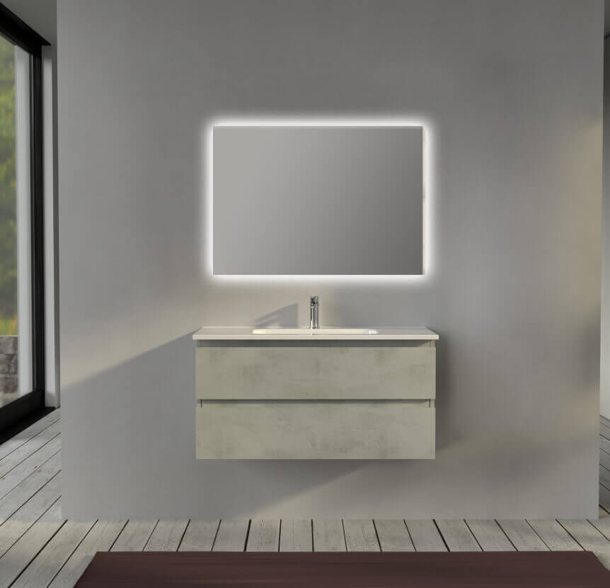 Mobile bagno 100 cm sospeso colore Grigio - Sofia Arcshop