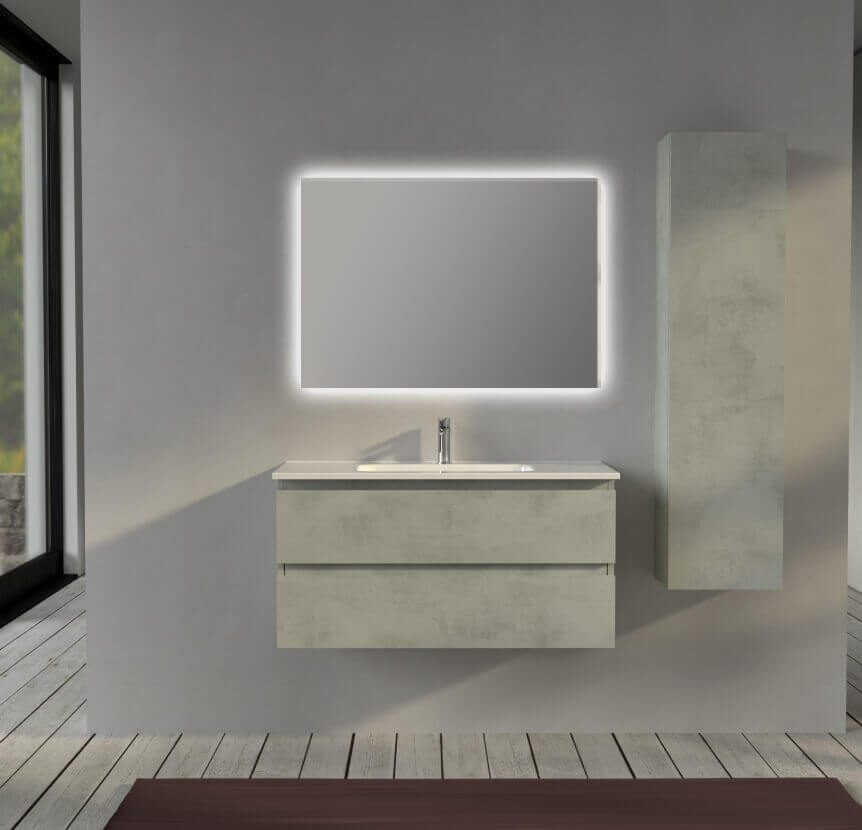 Mobile bagno 100 cm sospeso colore Grigio - Sofia Arcshop