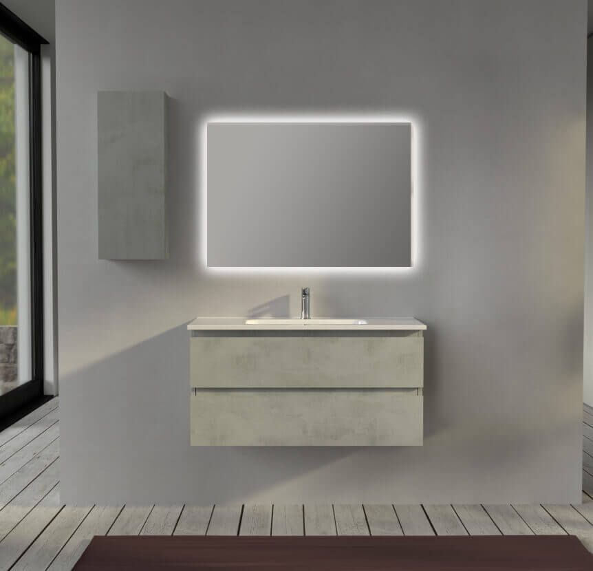 Mobile bagno 100 cm sospeso colore Grigio - Sofia Arcshop
