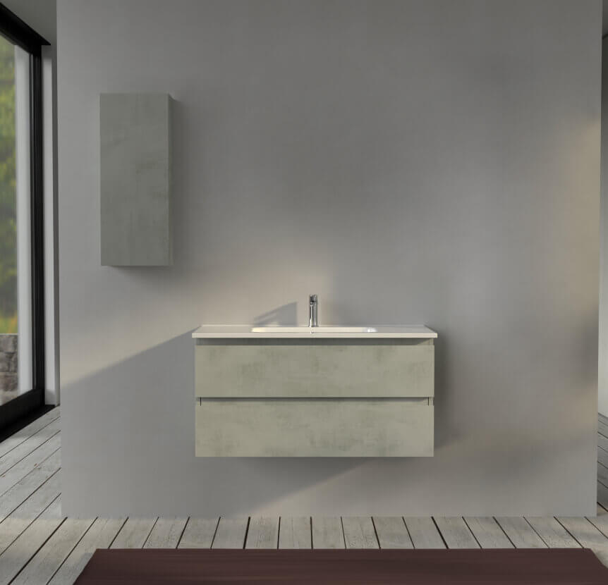 Mobile bagno 100 cm sospeso colore Grigio - Sofia Arcshop