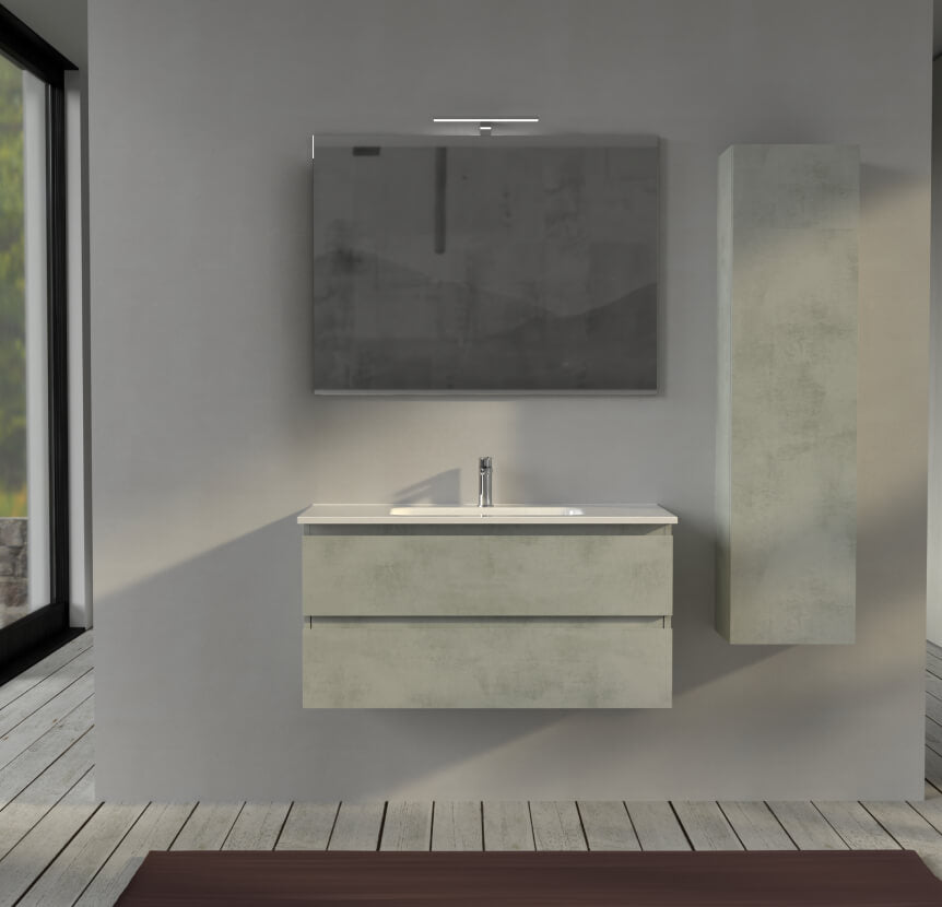 Mobile bagno 100 cm sospeso colore Grigio - Sofia Arcshop