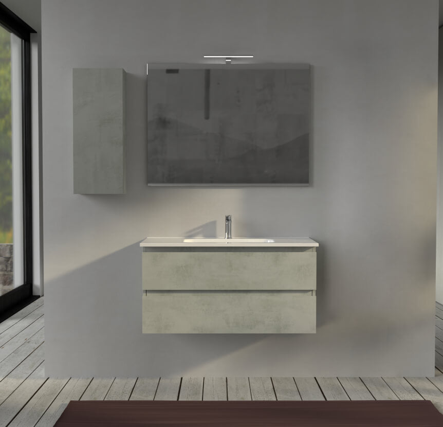 Mobile bagno 100 cm sospeso colore Grigio - Sofia Arcshop