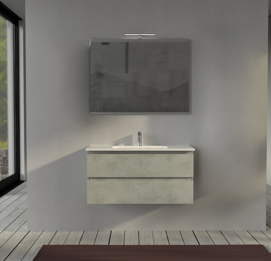 Mobile bagno 100 cm sospeso colore Grigio - Sofia Arcshop