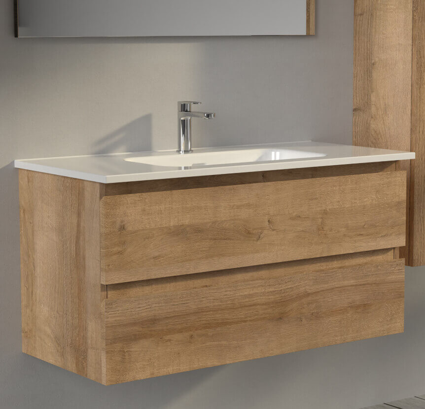 Mobile da bagno 100 cm sospeso Rovere - Sofia